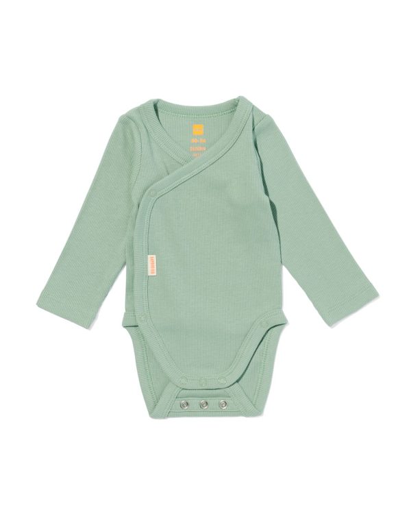 newborn meegroei overslagromper rib met bamboe stretch groen